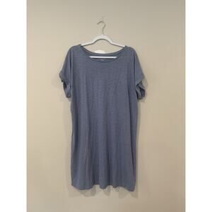 Eileen Fisher Large Tunic Top T Shirt Dress Cover UP Short Sleeve 2338